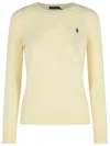 Polo Ralph Lauren Classic Cable Knit Sweater With Round Neckline And Ribbed Details In Yellow