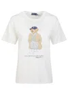 Polo Ralph Lauren Ivory Cotton Jersey T-shirt With Iconic Embroidered Polo Bear In White