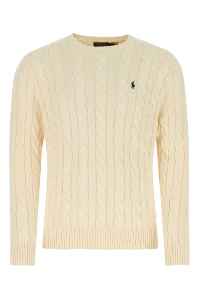Polo Ralph Lauren Ivory Cotton Sweater In Neutral