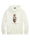 Polo Ralph Lauren Relaxed-fit White Hooded Sweatshirt With Bear Graphic In White