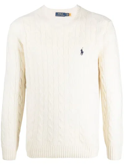 Polo Ralph Lauren Ivory Wool Blend Sweater In Multi