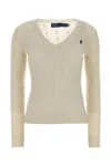 Polo Ralph Lauren Ivory Wool Blend Sweater In Neutral