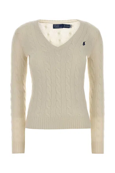 Polo Ralph Lauren Ivory Wool Blend Sweater In Neutral