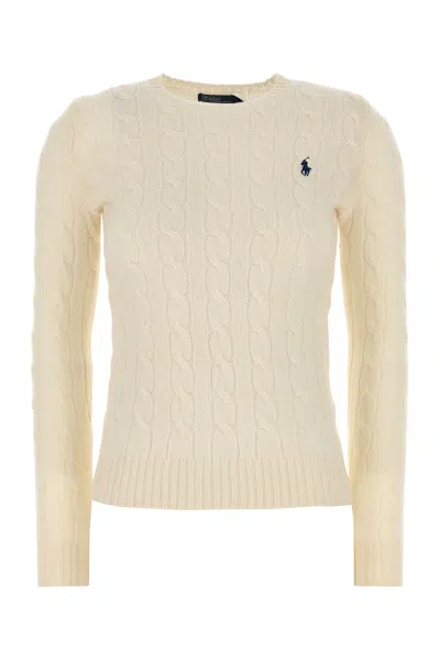 Polo Ralph Lauren Ivory Wool Blend Sweater In White