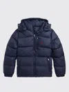 Polo Ralph Lauren Kids' Water Resistant 650 Fill Power Down Puffer Jacket With Removable Hood In Blue