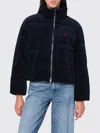 Polo Ralph Lauren Navy Blue Corduroy Puffer Jacket In Blue