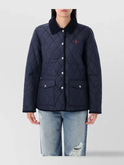 Polo Ralph Lauren Jacket Quilted Front Pockets In Blue