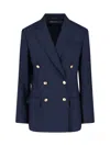 Polo Ralph Lauren Double Breasted Jersey Blazer In Blue