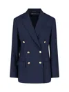 Polo Ralph Lauren Double Breasted Jersey Blazer In Blue