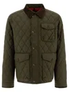 Polo Ralph Lauren Quilted Green Jacket With Corduroy Collar And Padded Warmth In Brown