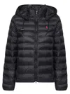 Polo Ralph Lauren Woman Puffer Black Size L Recycled Nylon In Black