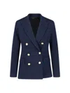 Polo Ralph Lauren Double-breasted Fitted Blazer In Blue