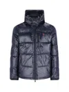 Polo Ralph Lauren Classic Black Bomber Jacket With Ribbed Trim And Structured Fit In Blue