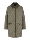 Polo Ralph Lauren Corduroy Collar Quilted Front Pockets Jacket In Gray