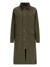 Polo Ralph Lauren Long Waxed Jacket For Women In Green