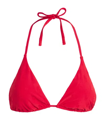 Polo Ralph Lauren Jacquard Bikini Top In Red