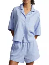 POLO RALPH LAUREN JACQUARD POLO PLAYER 2-PIECE PAJAMA SET IN BLUE