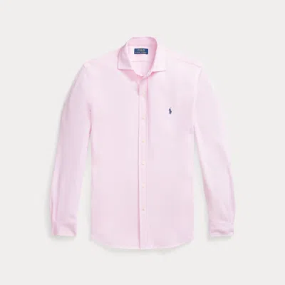 Polo Ralph Lauren Jacquard-textured Mesh Shirt In Pink