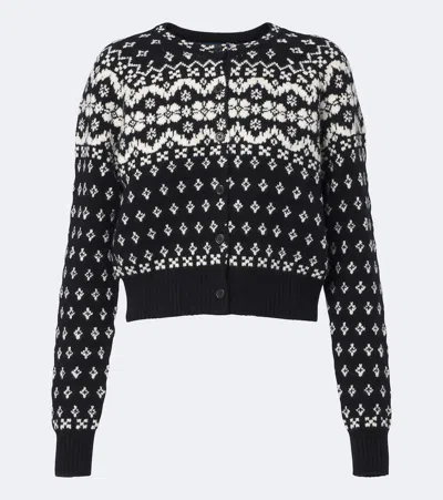 Polo Ralph Lauren Jacquard Wool, Cotton, And Alpaca Cardigan In Black