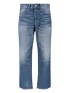 Polo Ralph Lauren Straight-leg Jeans In Medium Blue Denim With Distressed Finish In Blue