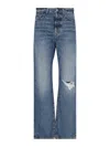 Polo Ralph Lauren Straight Leg Trousers Distressed Detail In Blue