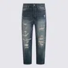 Polo Ralph Lauren Casual Straight Leg Trousers With Distressed Finish In Multi