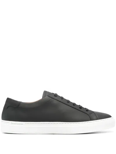 Polo Ralph Lauren Jermain Lux Leather Sneakers In Black