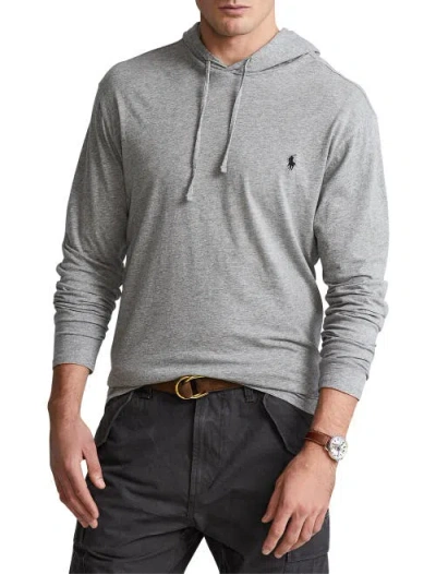 Polo Ralph Lauren Jersey Hooded T-shirt In Dark Vintage Heather