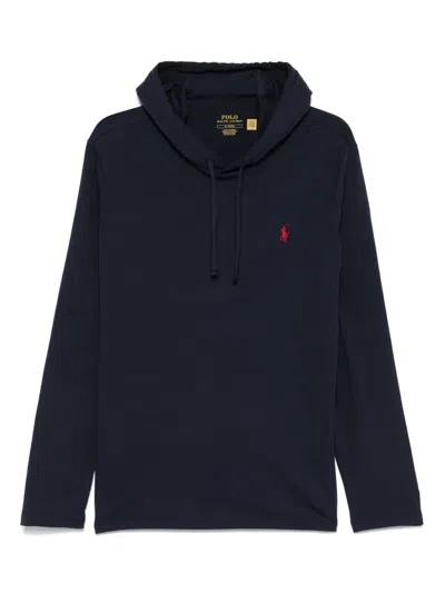 Polo Ralph Lauren Jersey Hoodie In Blue