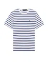 Polo Ralph Lauren Jersey Knit Crewneck Stripe T-shirt In Blue