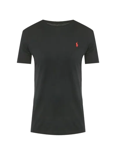 Pre-owned Polo Ralph Lauren Jersey Logo T-shirt In Black