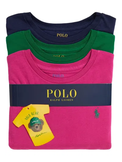 Polo Ralph Lauren Kids' Jersey Long-sleeve T-shirts (pack Of Three) In Multi