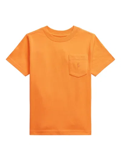 Polo Ralph Lauren Kids' Jersey Pocket T-shirt In Orange