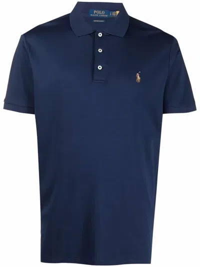 Polo Ralph Lauren Jersey Polo Shirt In Dark Blue