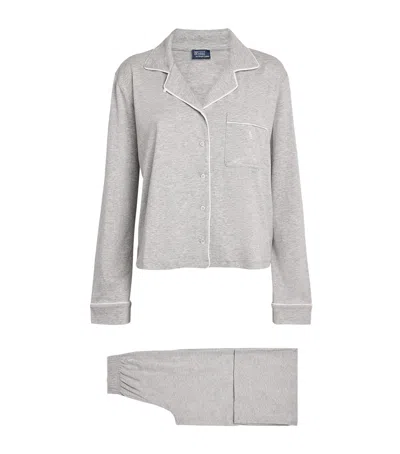 Polo Ralph Lauren Jersey Pyjama Set In Grey