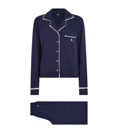 Polo Ralph Lauren Jersey Pyjama Set In Navy