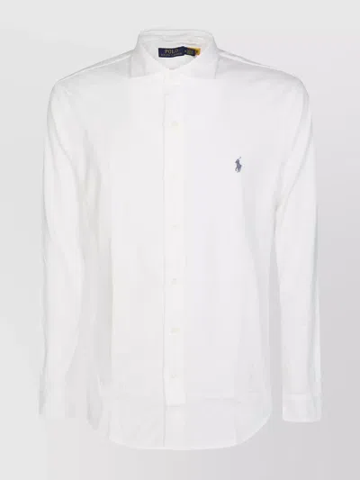 Polo Ralph Lauren Jersey Shirt Button-down Collar In White