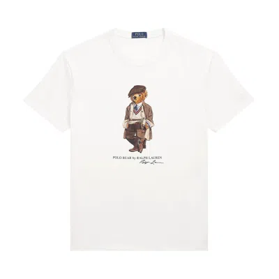 Pre-owned Polo Ralph Lauren Jersey Short-sleeve T-shirt 'deckwash White/heritage Bear' | Men's Size S
