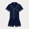 Polo Ralph Lauren Kids' Jersey Sleep Set In Newport Navy