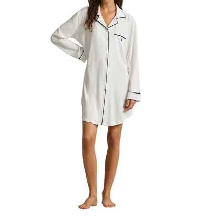 POLO RALPH LAUREN JERSEY SLEEP SHIRT IN WHITE CLOUD