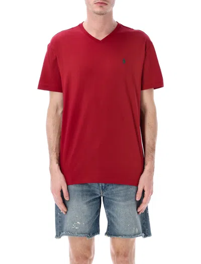 Polo Ralph Lauren Jersey V-neck T-shirt In Red