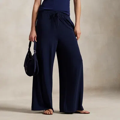 Polo Ralph Lauren Jersey Wide-leg Drawstring Pant In Ink