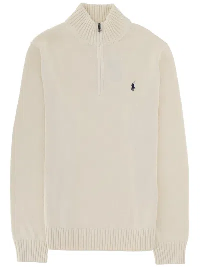 Polo Ralph Lauren Jersey With Logo In Neutral