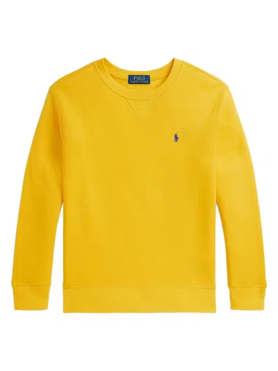 Polo Ralph Lauren Logo Pullover Sweater For Kids In Yellow