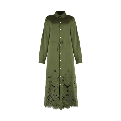Polo Ralph Lauren Jessica Cotton Shirt Dress In Green