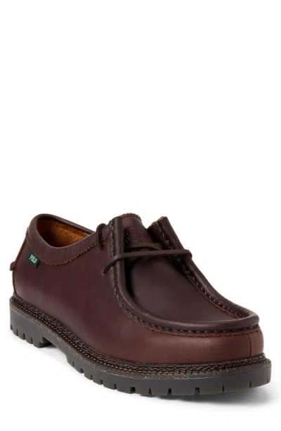 Polo Ralph Lauren Jett Lug-sole Suede Moc-toe Shoe In Dark Brown