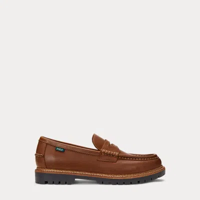 Polo Ralph Lauren Jett Lug-sole Leather Penny Loafer In Polo Tan