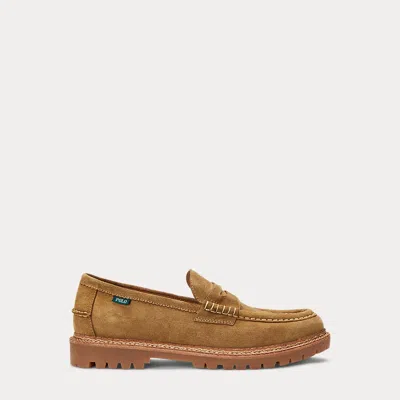 Polo Ralph Lauren Jett Lug-sole Suede Penny Loafer In Desert Tan