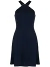 Polo Ralph Lauren Jinette Cross Halter Dress In Blue