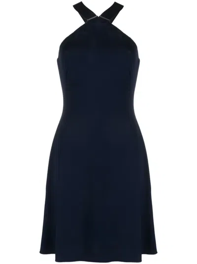 Polo Ralph Lauren Jinette Cross Halter Dress In Lux Navy